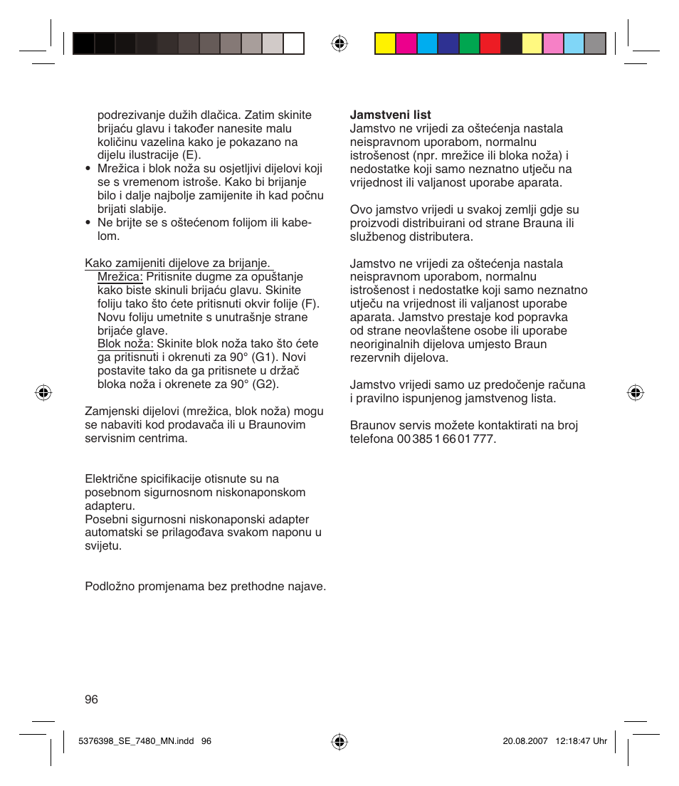 Braun 7480 Silk-épil Xpressive User Manual | Page 96 / 102