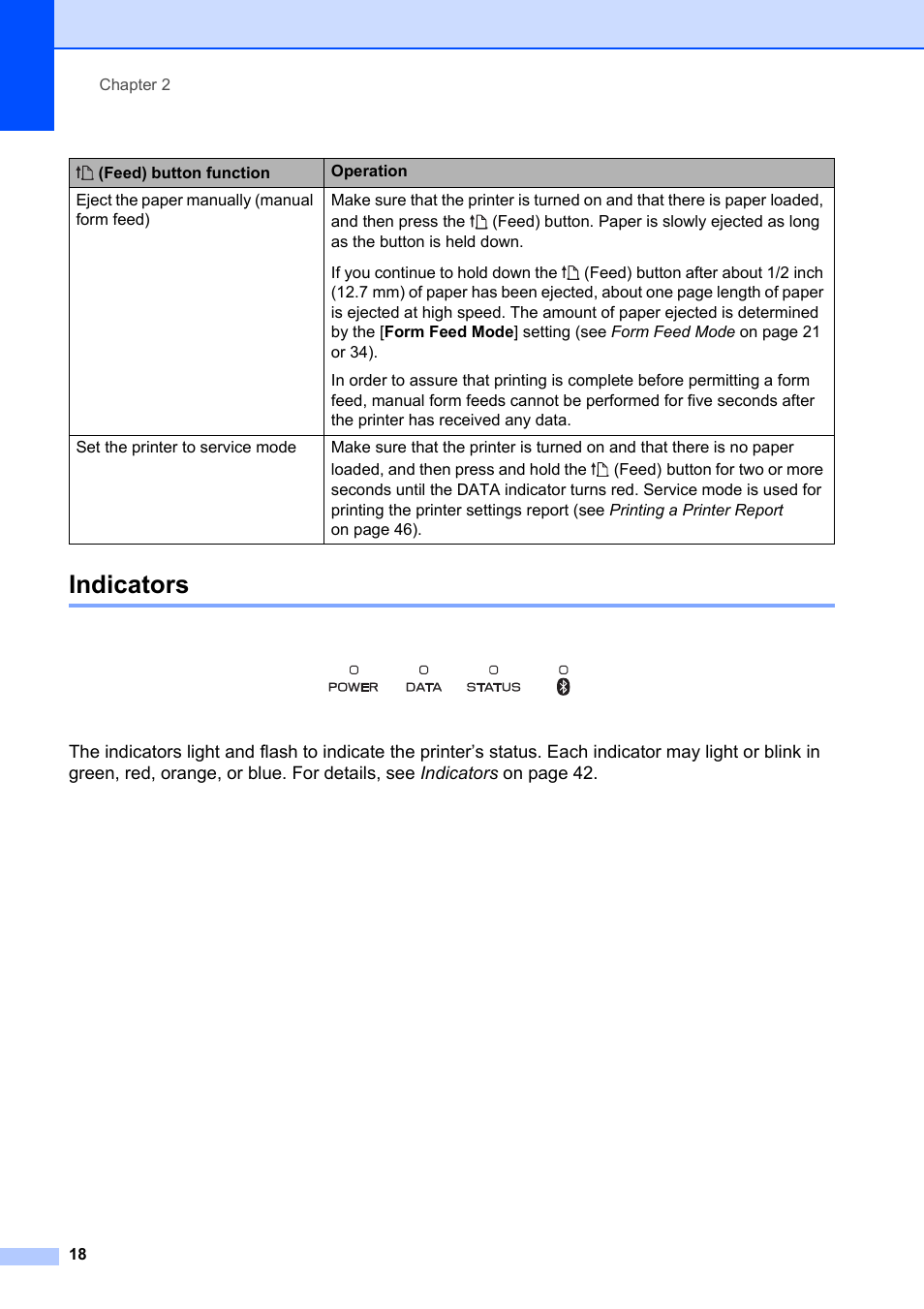 Indicators | Brother Pocket Jet6 PJ-622 User Manual | Page 22 / 61