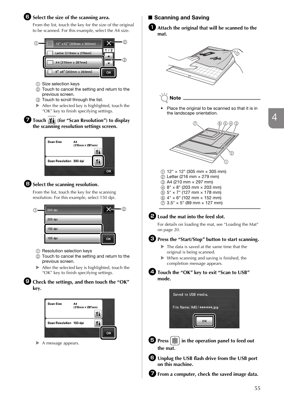 Scanning and saving | Brother CM100DM User Manual | Page 57 / 72
