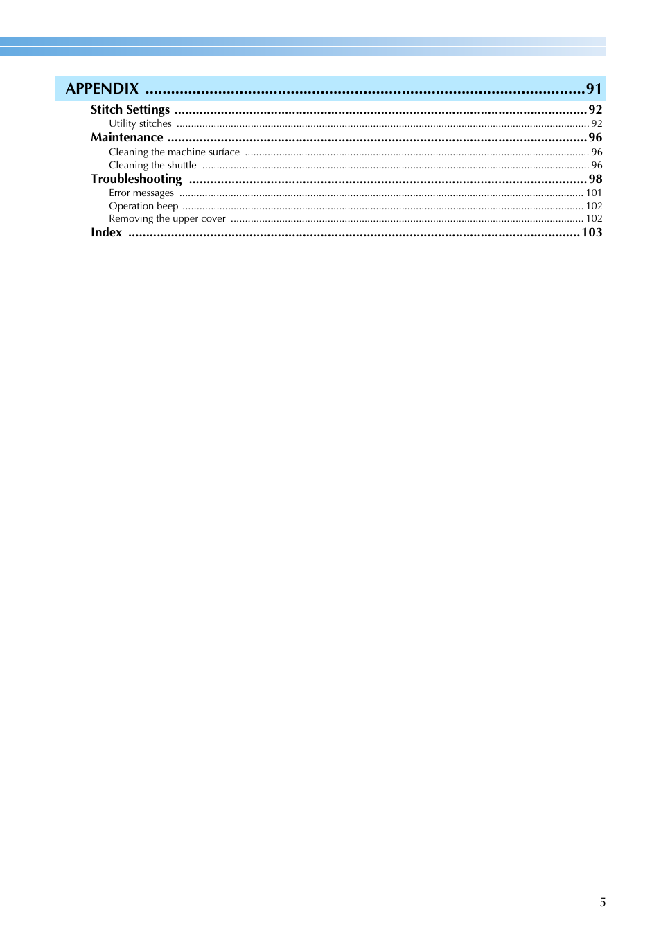 Appendix | Brother NX-200 User Manual | Page 11 / 111