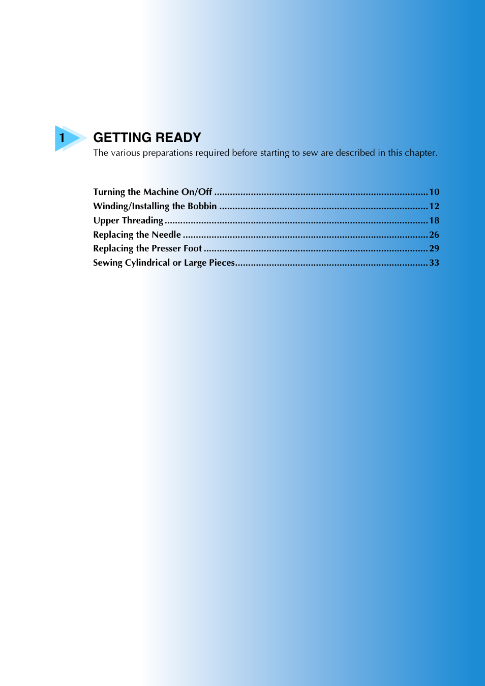 1getting ready | Brother NX-200 User Manual | Page 15 / 111