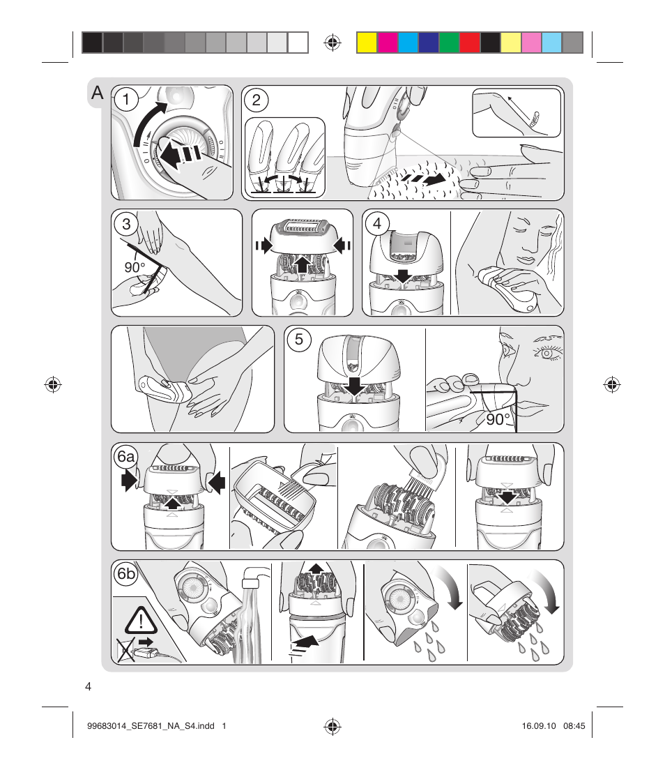 99683014_se7681_na_s4, 6a 6b | Braun 7681-5377 Silk-épil 7 Legs Body & Face User Manual | Page 4 / 32