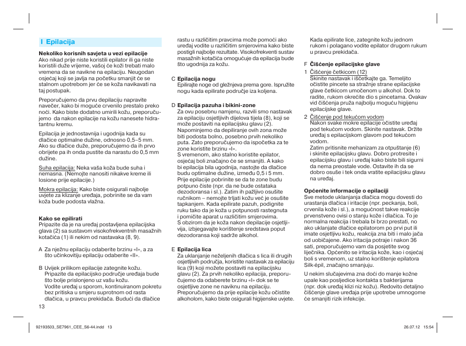 Braun 7961 Silk-épil 7 - SkinSpa Spa  RU User Manual | Page 13 / 40