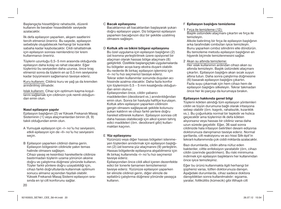 Braun 7961 Silk-épil 7 - SkinSpa Spa  RU User Manual | Page 20 / 40