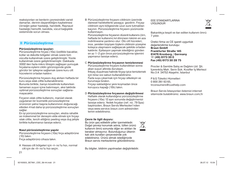 Braun 7961 Silk-épil 7 - SkinSpa Spa  RU User Manual | Page 21 / 40