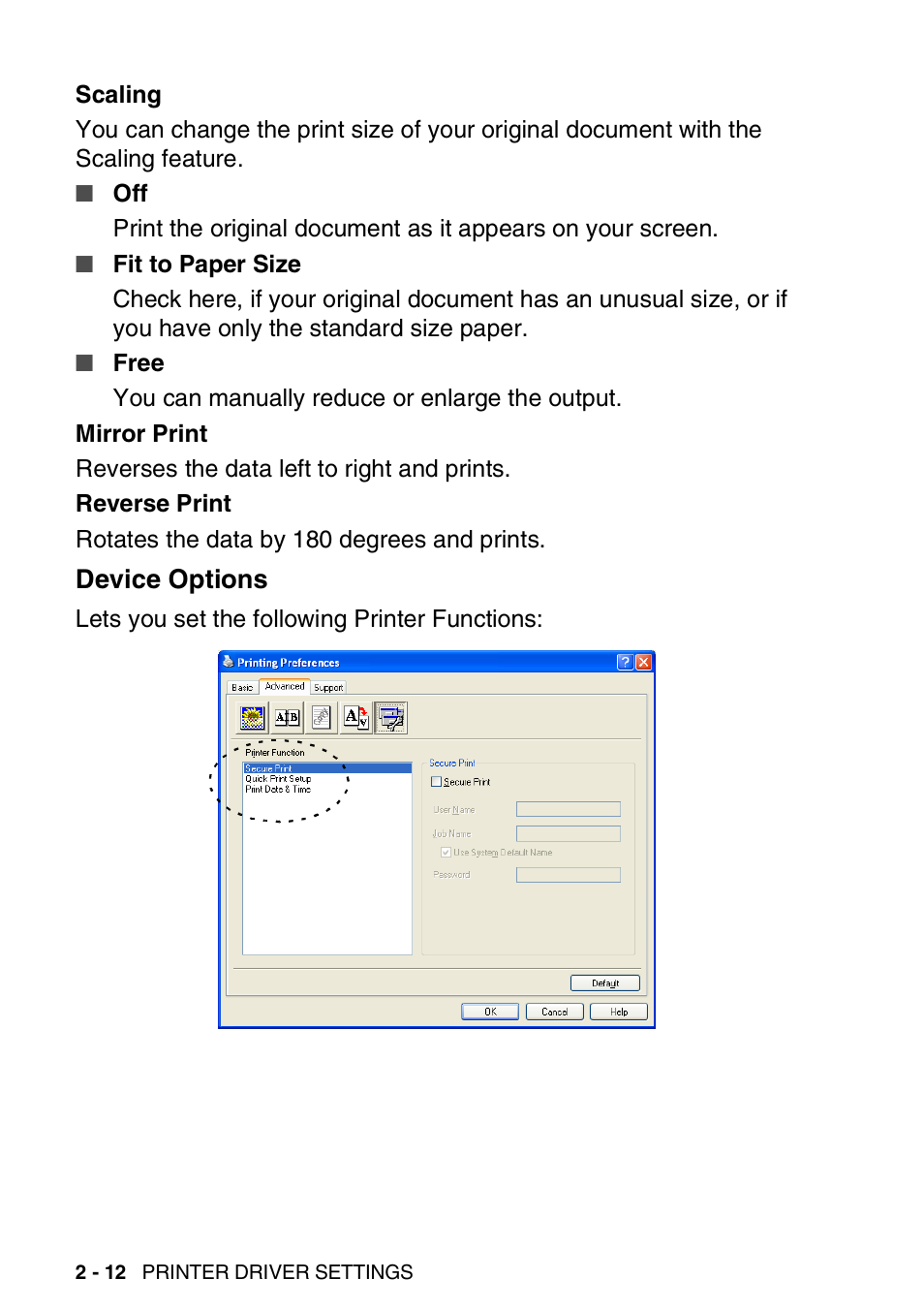 Device options, Device options -12 | Brother MFC 8220 User Manual | Page 32 / 198