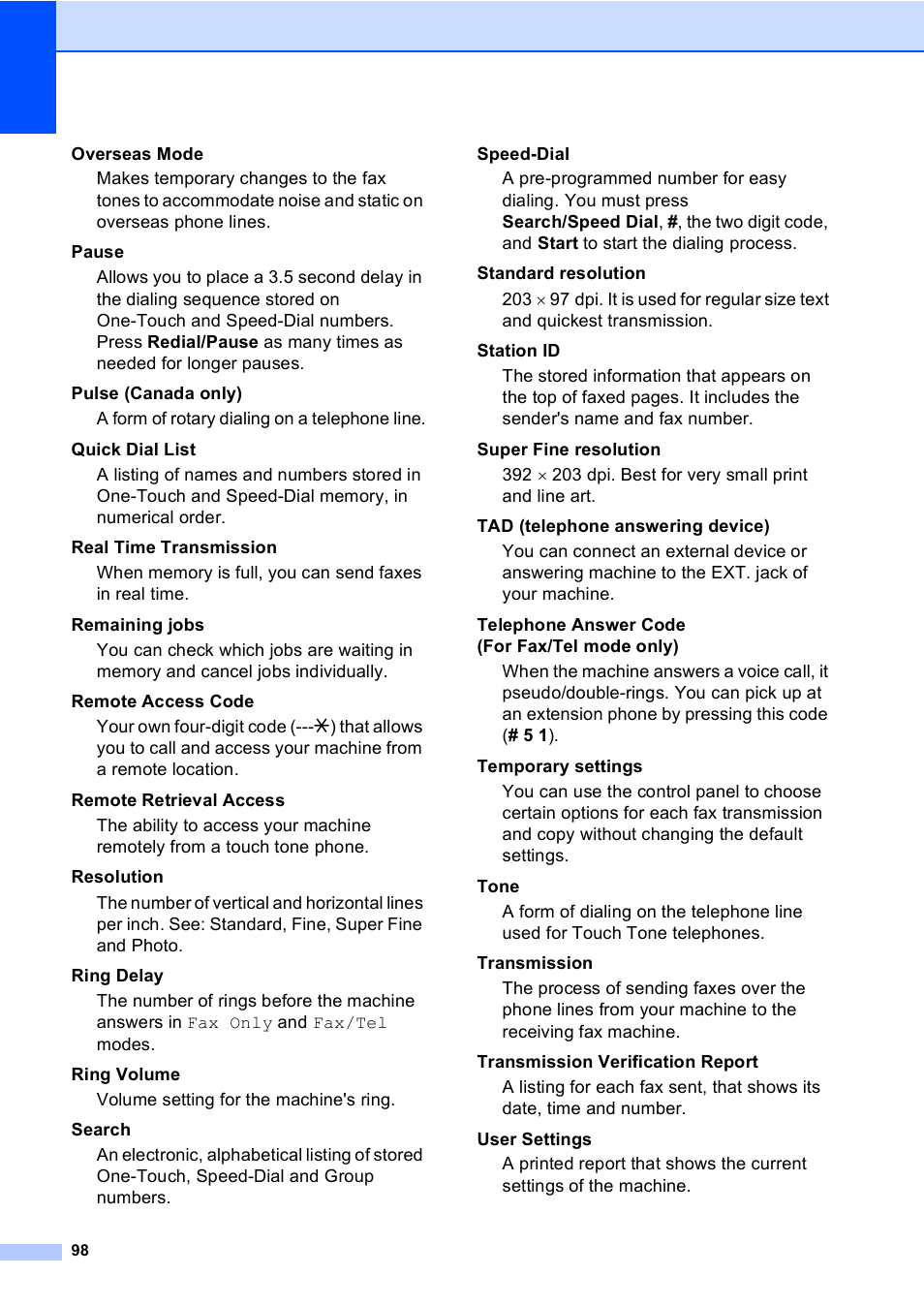 Brother Fax 1360 User Manual | Page 112 / 118