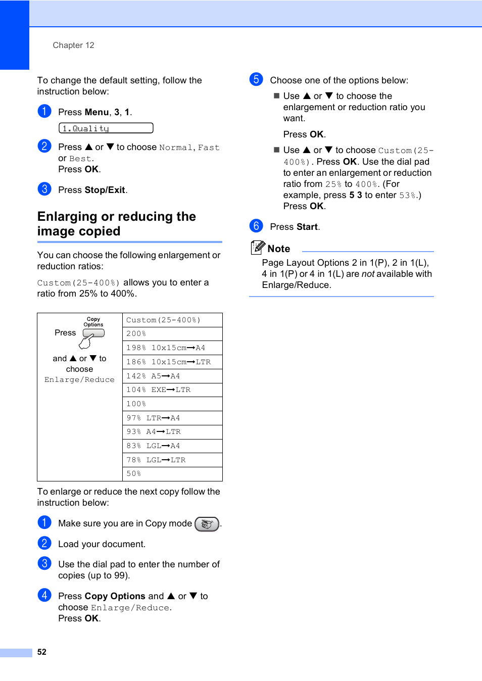 Enlarging or reducing the image copied | Brother Fax 1360 User Manual | Page 66 / 118