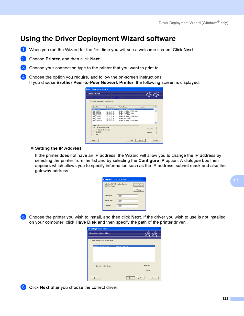 Using the driver deployment wizard software | Brother HL-4040CDN User Manual | Page 129 / 177