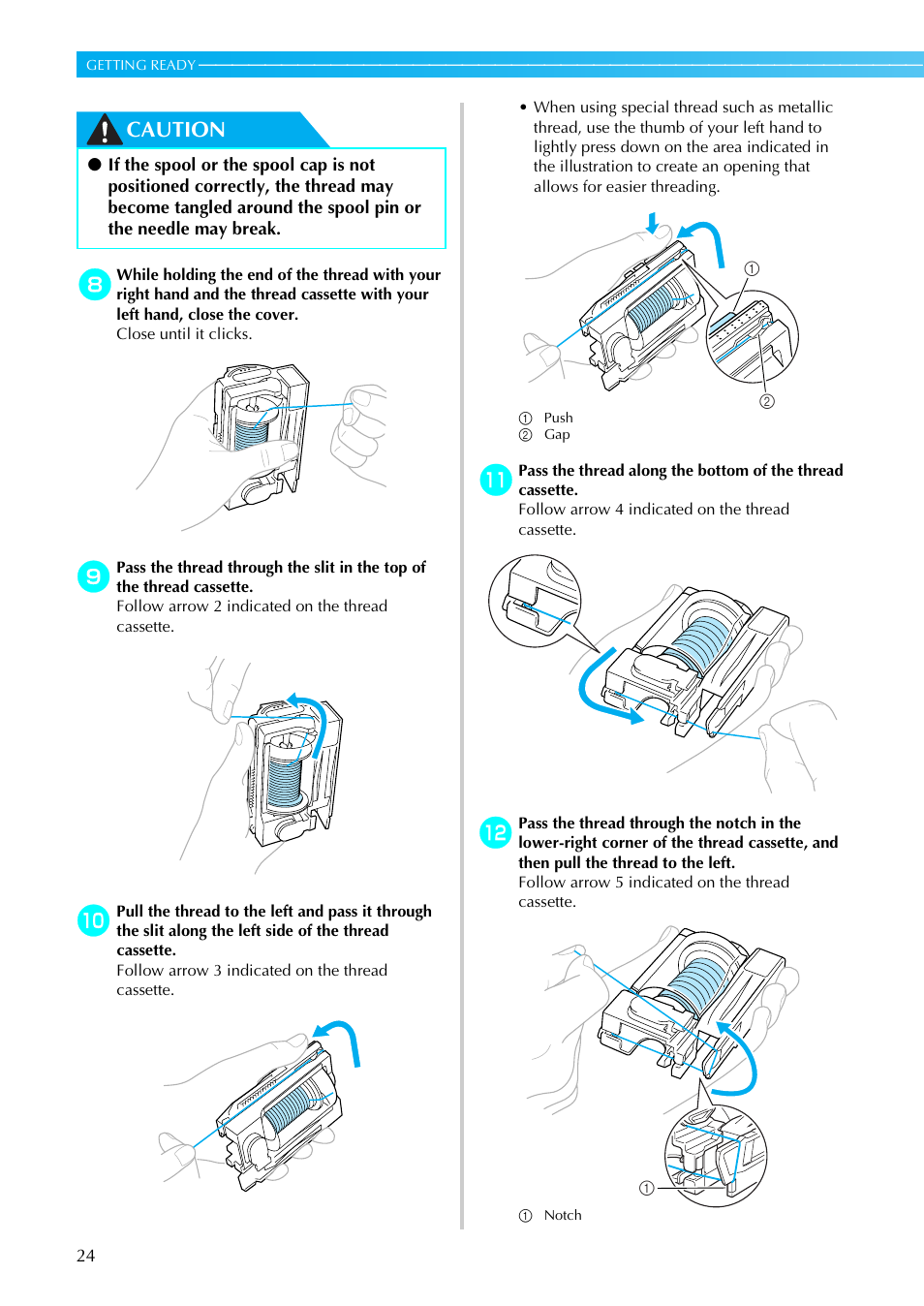 Caution | Brother SE-270D User Manual | Page 30 / 166