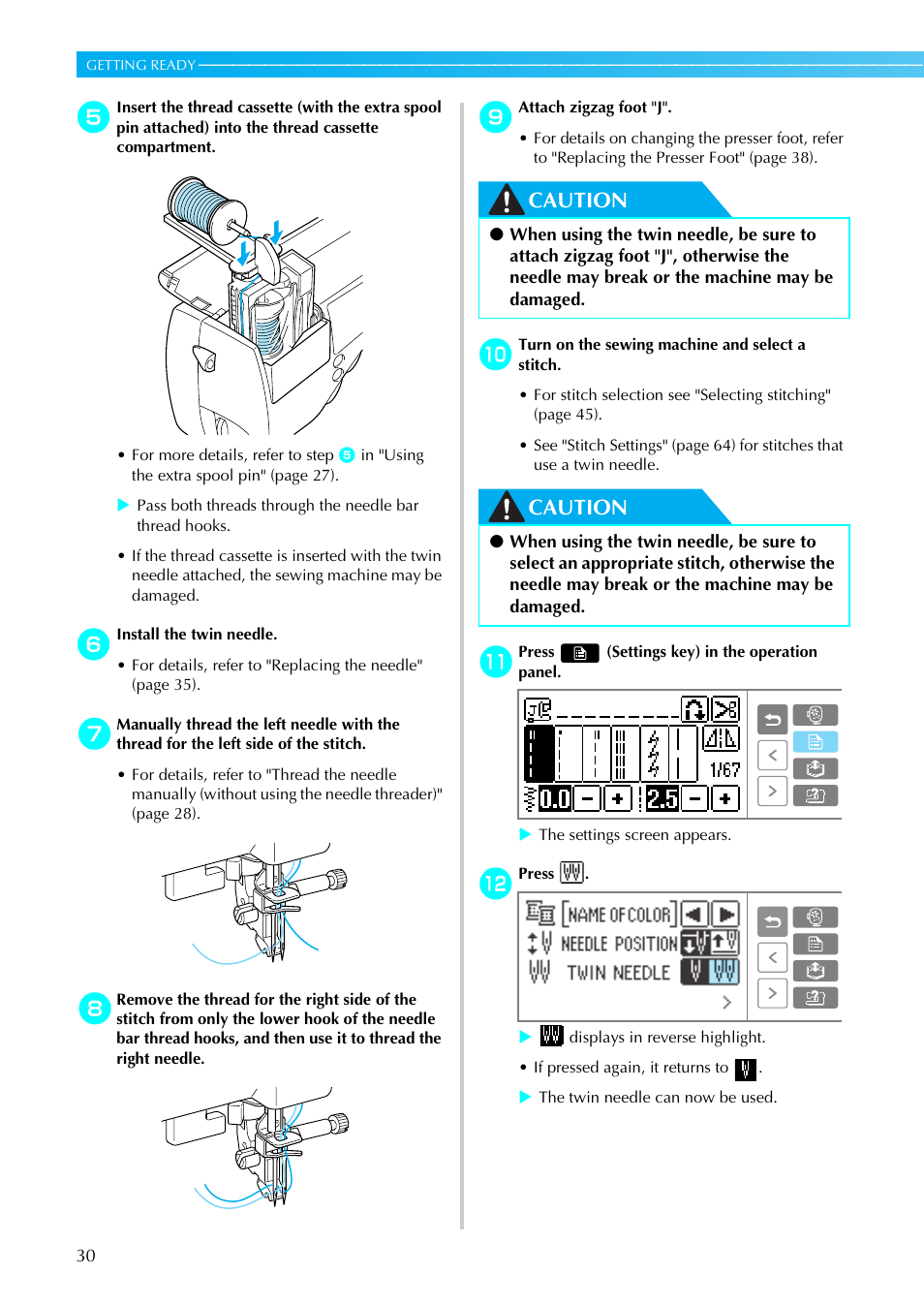 Caution | Brother SE-270D User Manual | Page 36 / 166
