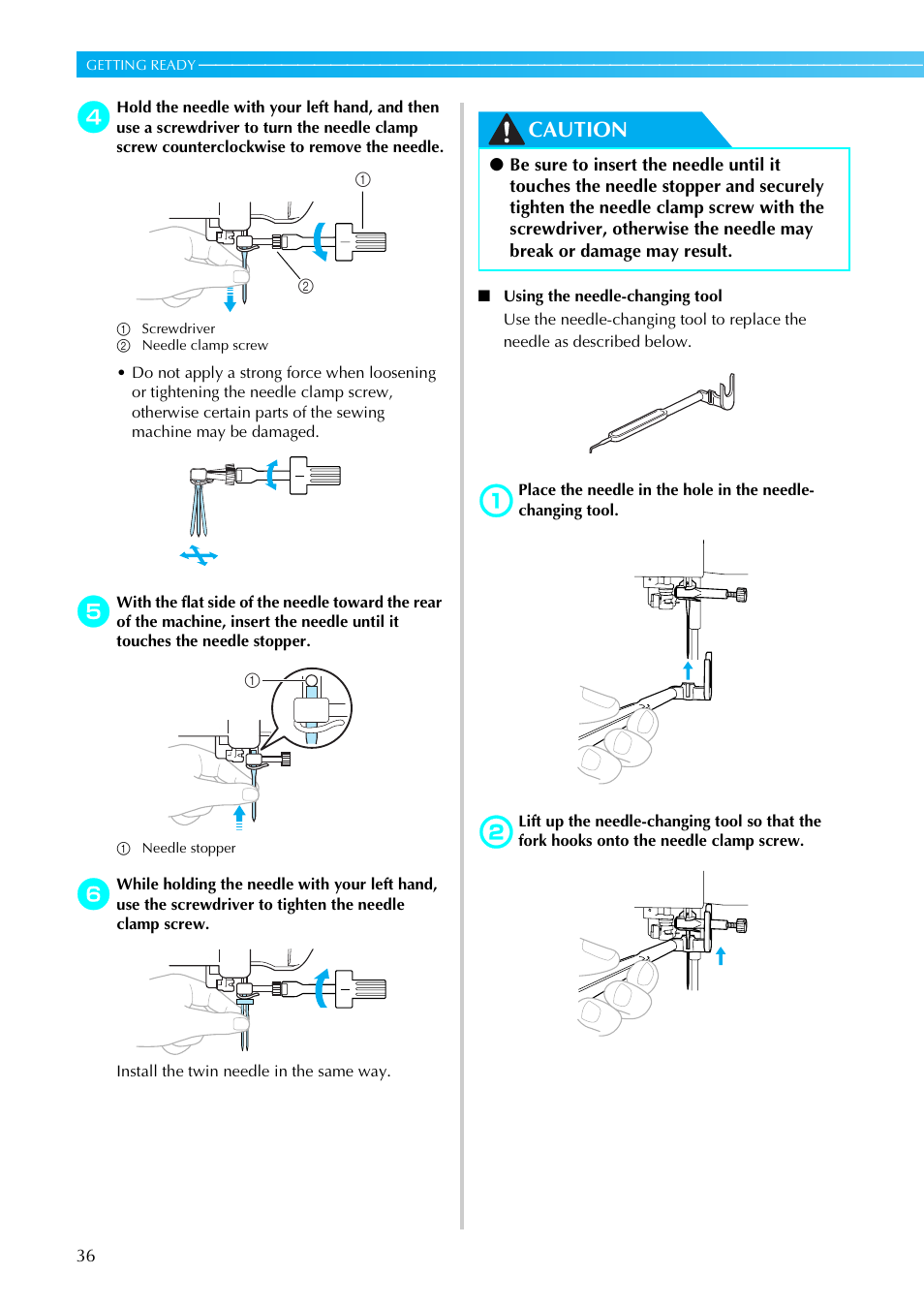 Caution | Brother SE-270D User Manual | Page 42 / 166