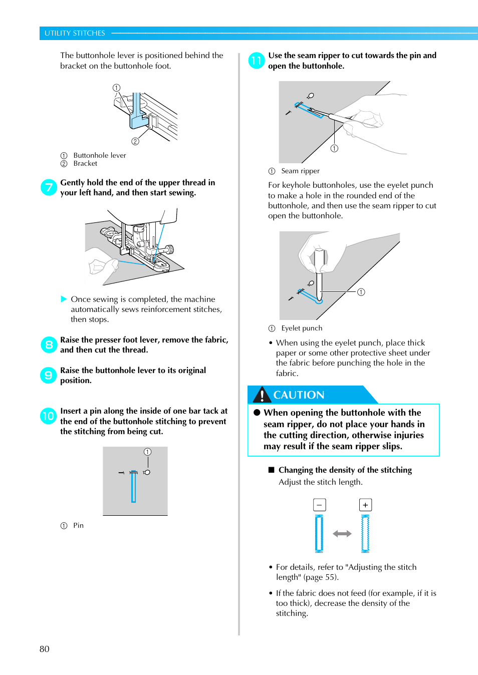 Caution | Brother SE-270D User Manual | Page 86 / 166