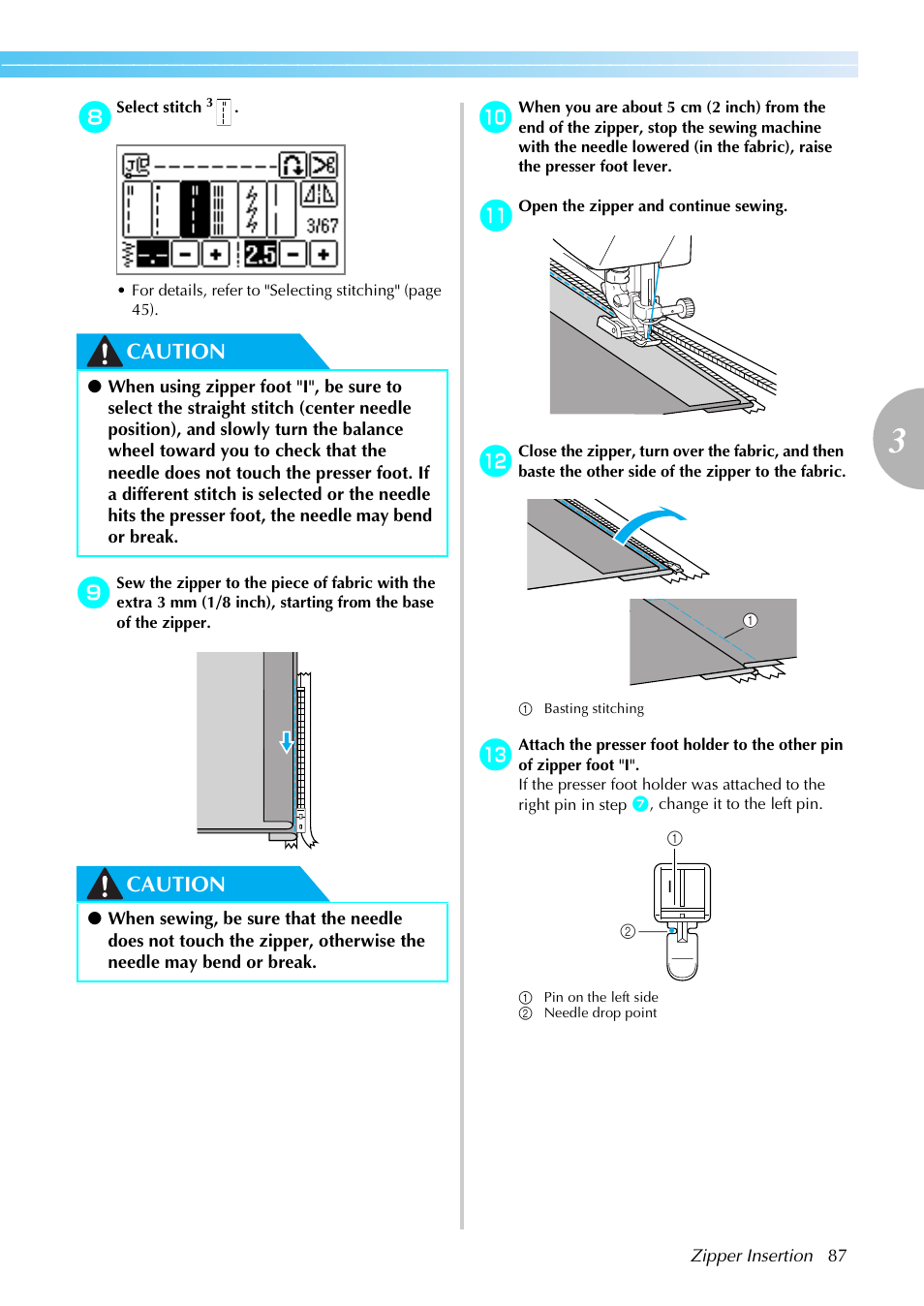 Caution | Brother SE-270D User Manual | Page 93 / 166