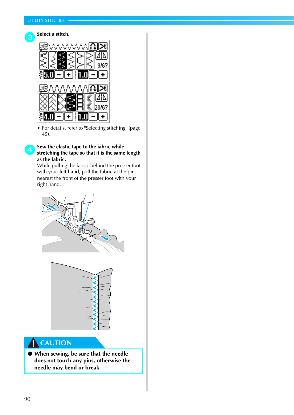 Caution | Brother SE-270D User Manual | Page 96 / 166