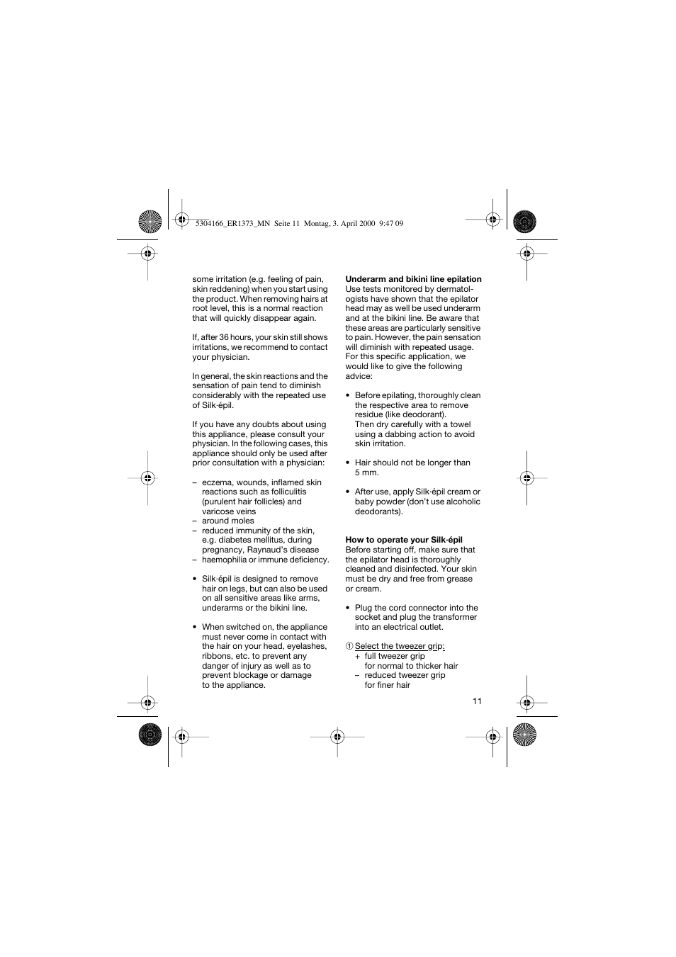 Braun ER1373 Silk-épil SuperSoft Plus User Manual | Page 11 / 59