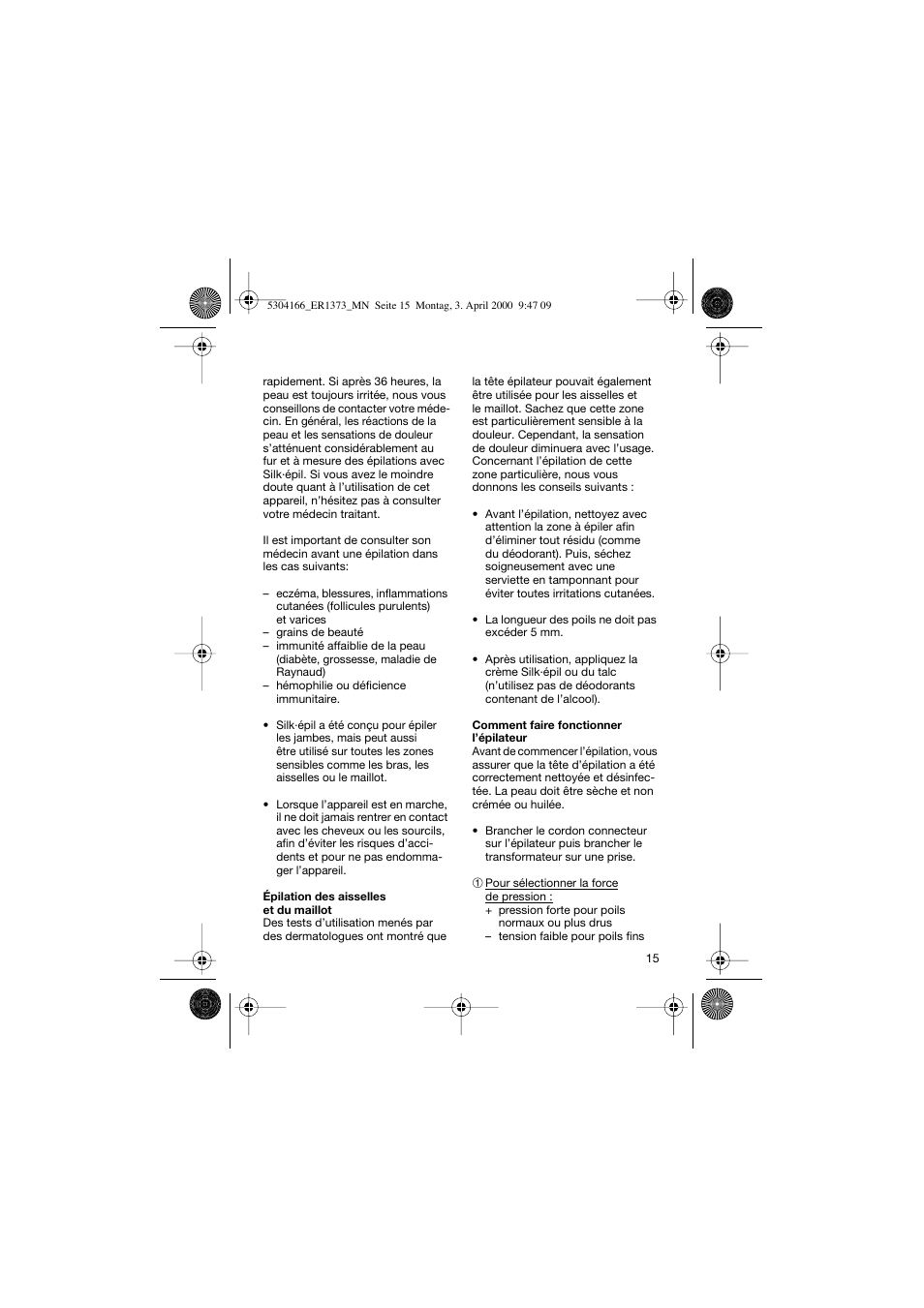 Braun ER1373 Silk-épil SuperSoft Plus User Manual | Page 15 / 59
