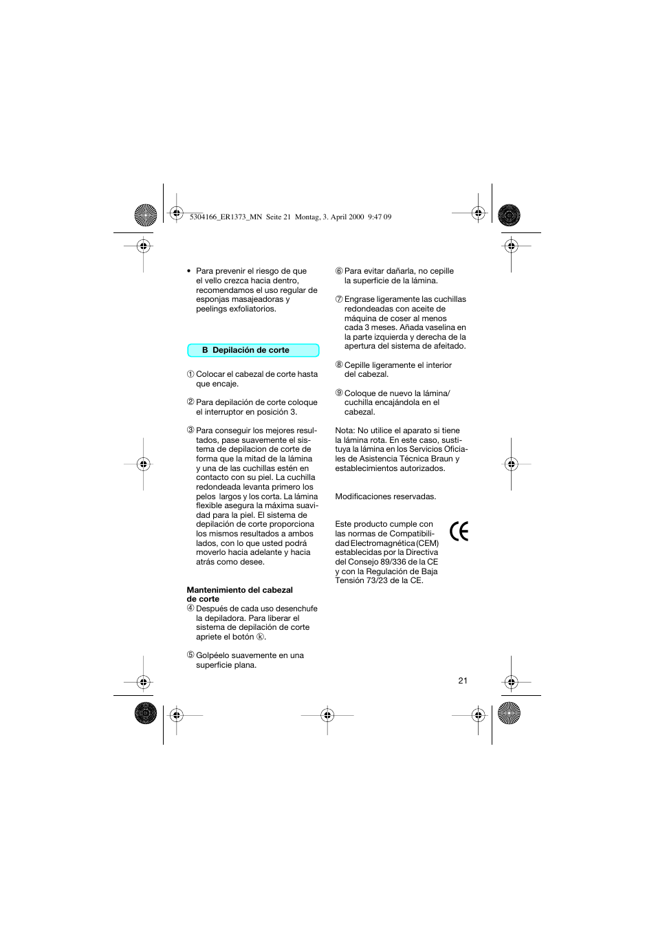Braun ER1373 Silk-épil SuperSoft Plus User Manual | Page 21 / 59