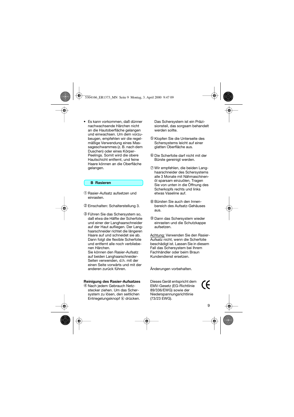 Braun ER1373 Silk-épil SuperSoft Plus User Manual | Page 9 / 59