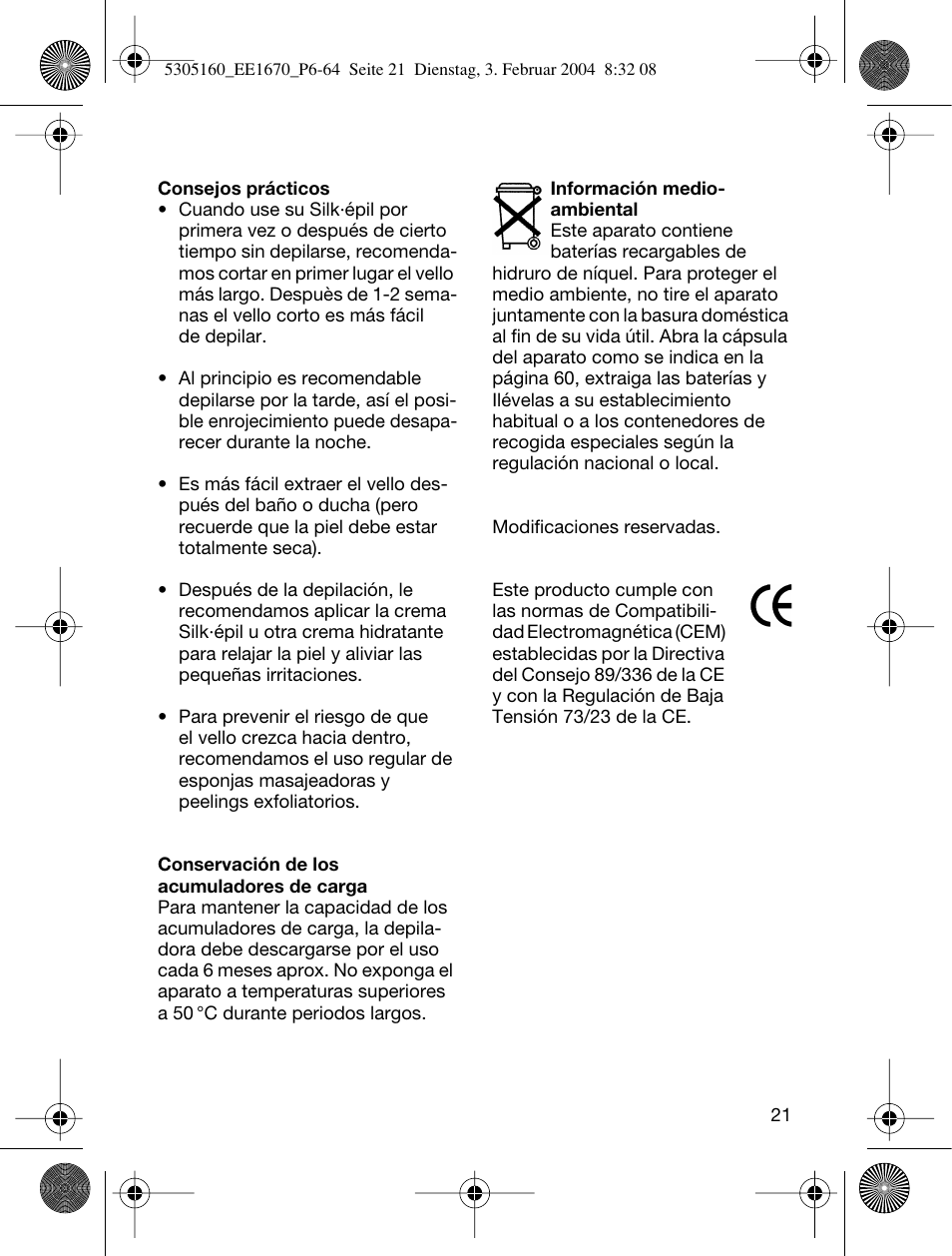 Braun EE1660 Silk-épil SuperSoft Plus User Manual | Page 20 / 59