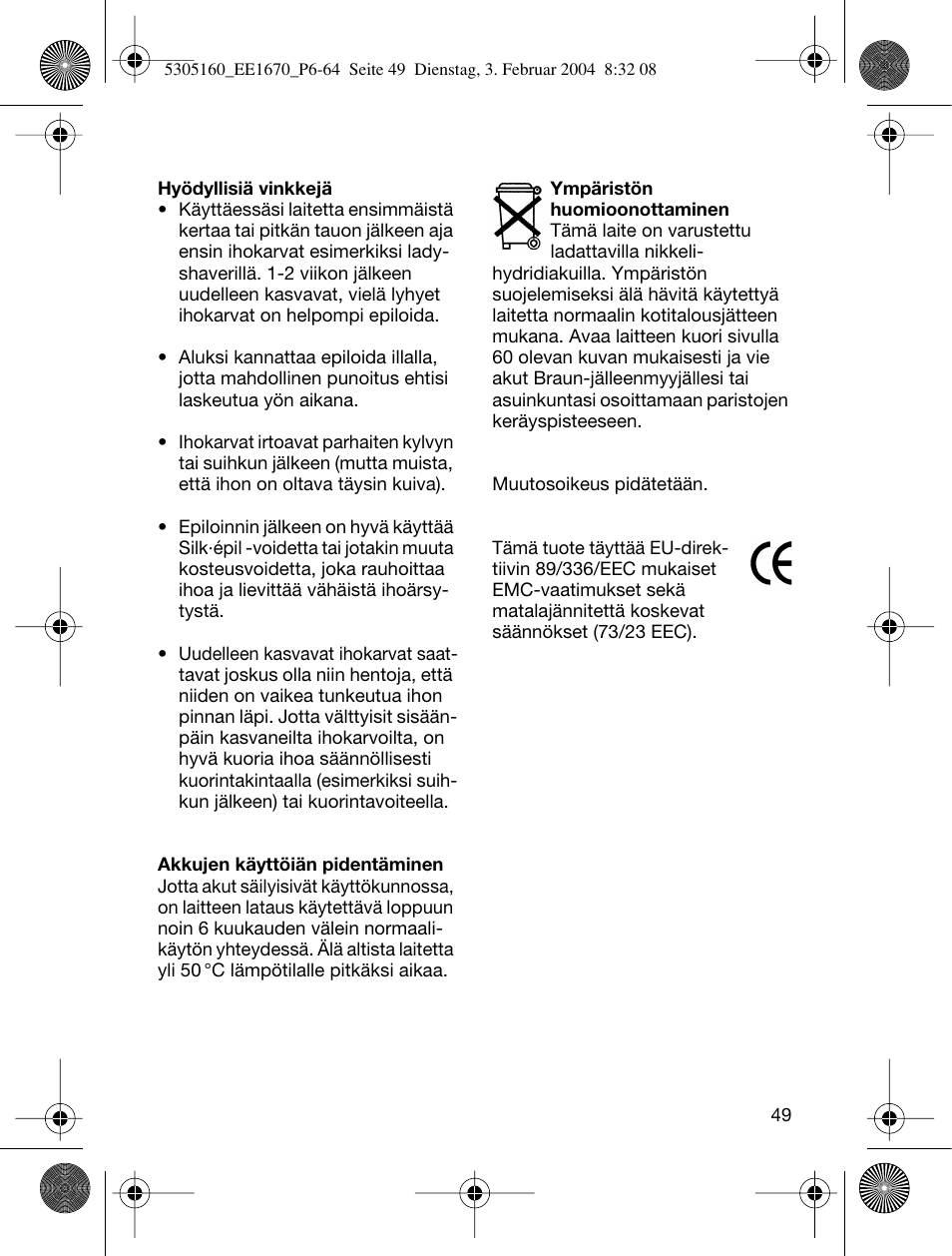 Braun EE1660 Silk-épil SuperSoft Plus User Manual | Page 48 / 59