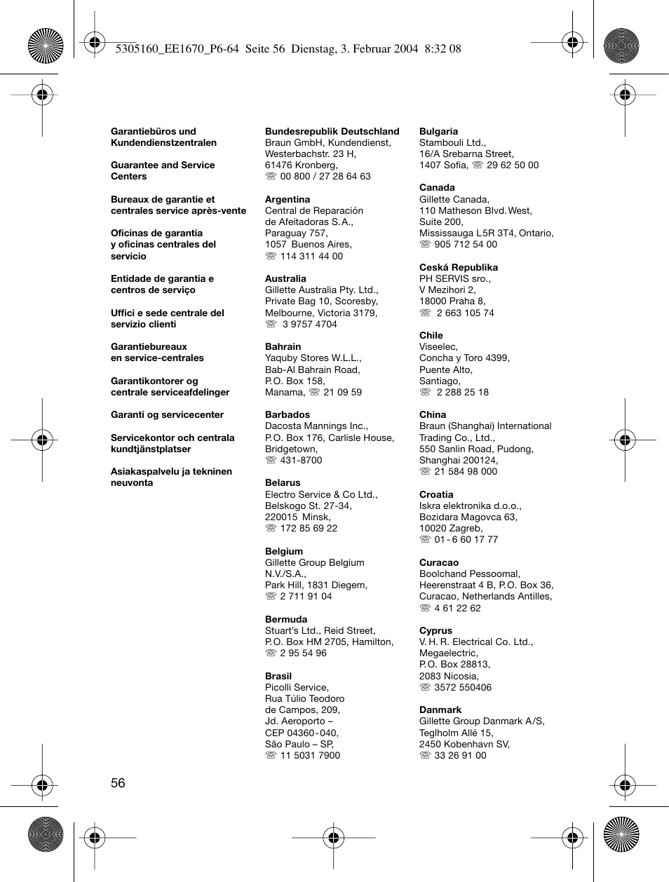 Braun EE1660 Silk-épil SuperSoft Plus User Manual | Page 55 / 59