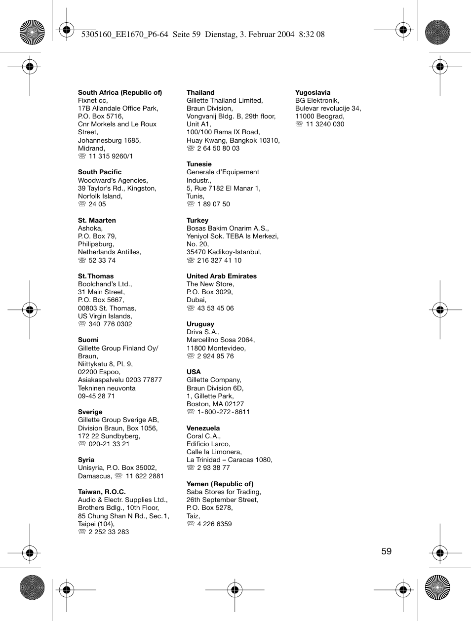 Braun EE1660 Silk-épil SuperSoft Plus User Manual | Page 58 / 59