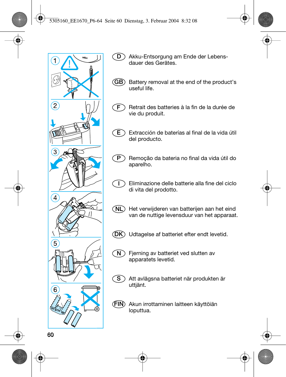 Braun EE1660 Silk-épil SuperSoft Plus User Manual | Page 59 / 59