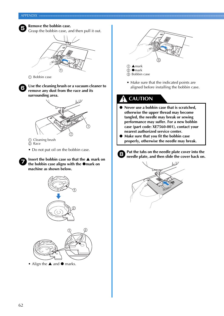 Caution | Brother SB700T User Manual | Page 64 / 72