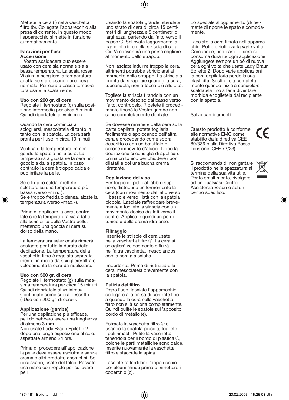 Braun CC20 Lady Braun Epilette 2 User Manual | Page 10 / 13