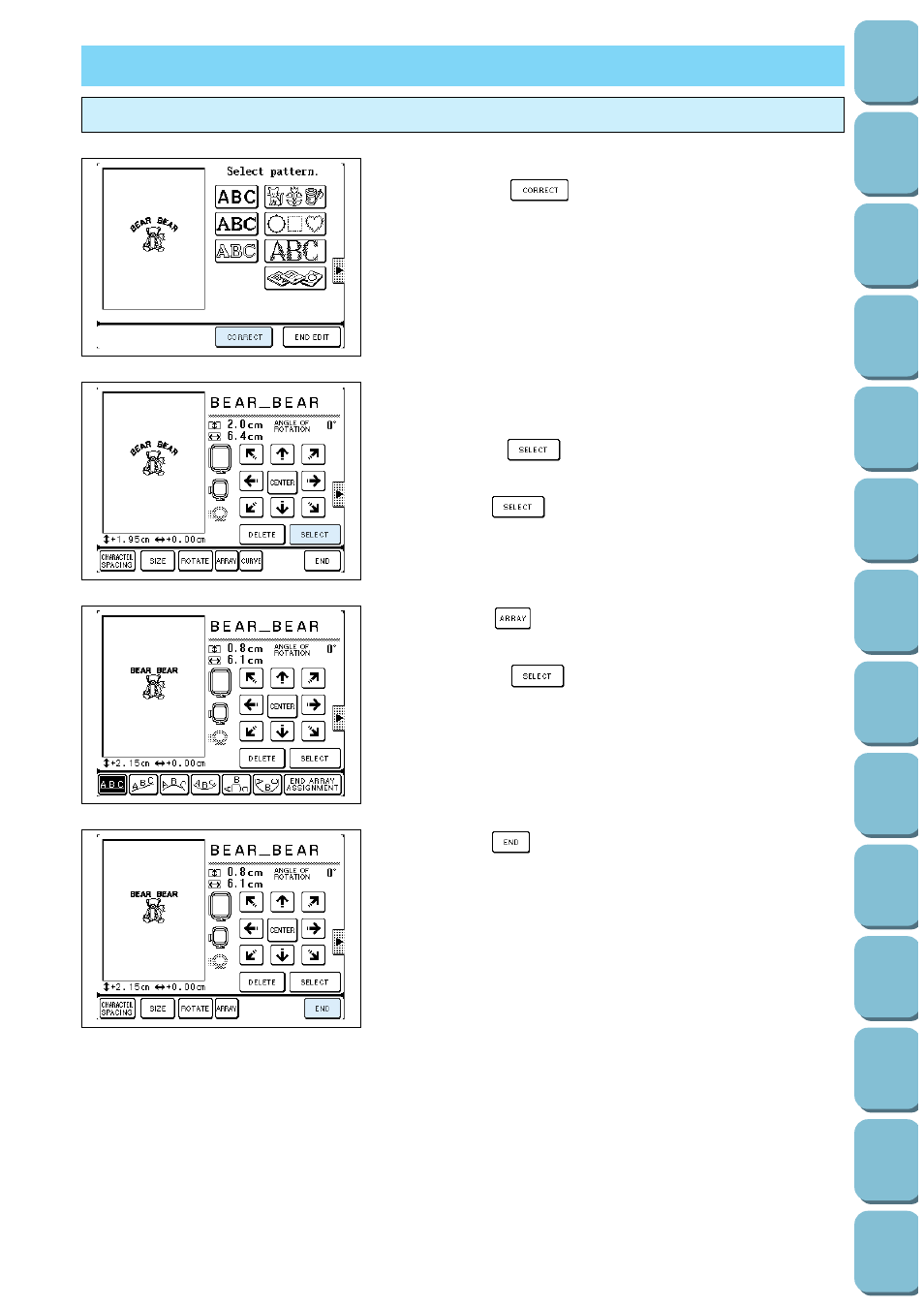 Correcting edited patterns, Correcting another stitch pattern during editing | Brother PC-8500 8500D User Manual | Page 157 / 196
