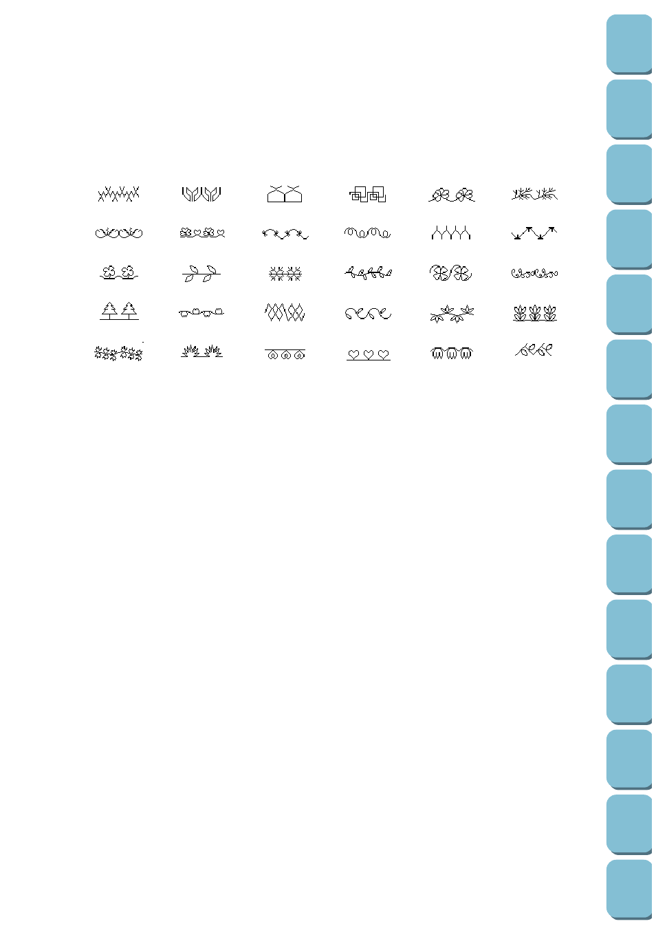 Decorative stitch 7 mm width, Stitch width and length is adjustable | Brother PC-8500 8500D User Manual | Page 192 / 196