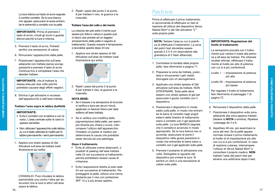 Patch test | Braun Gillette Venus Naked Skin User Manual | Page 40 / 53