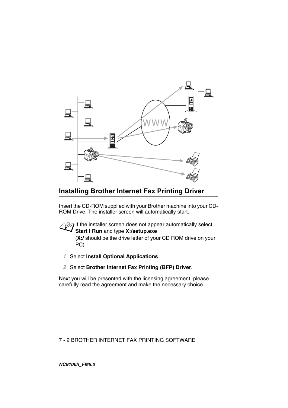 Installing brother internet fax printing driver, Installing brother internet fax printing driver -2 | Brother MFC 5840CN User Manual | Page 49 / 71