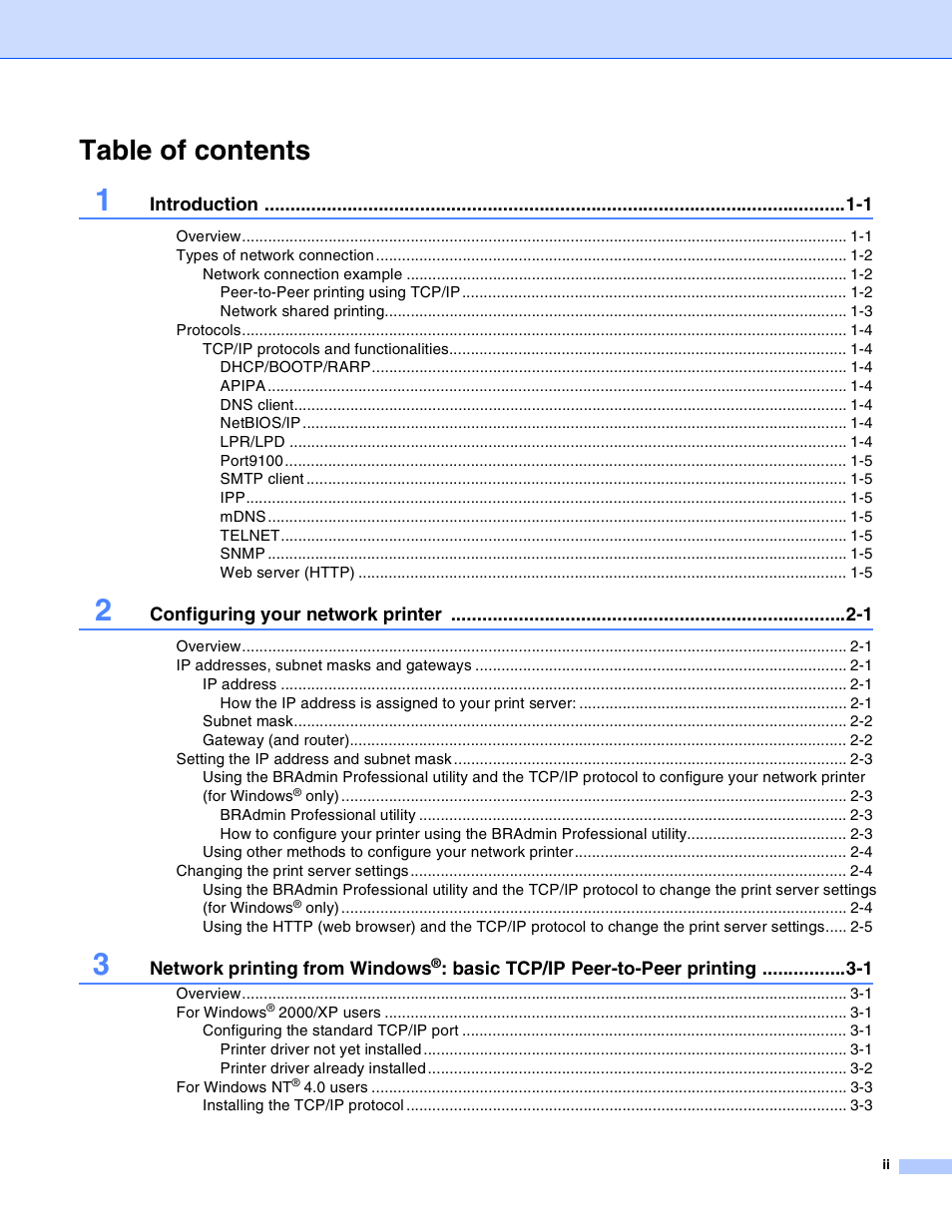 Brother HL-2070N User Manual | Page 3 / 55