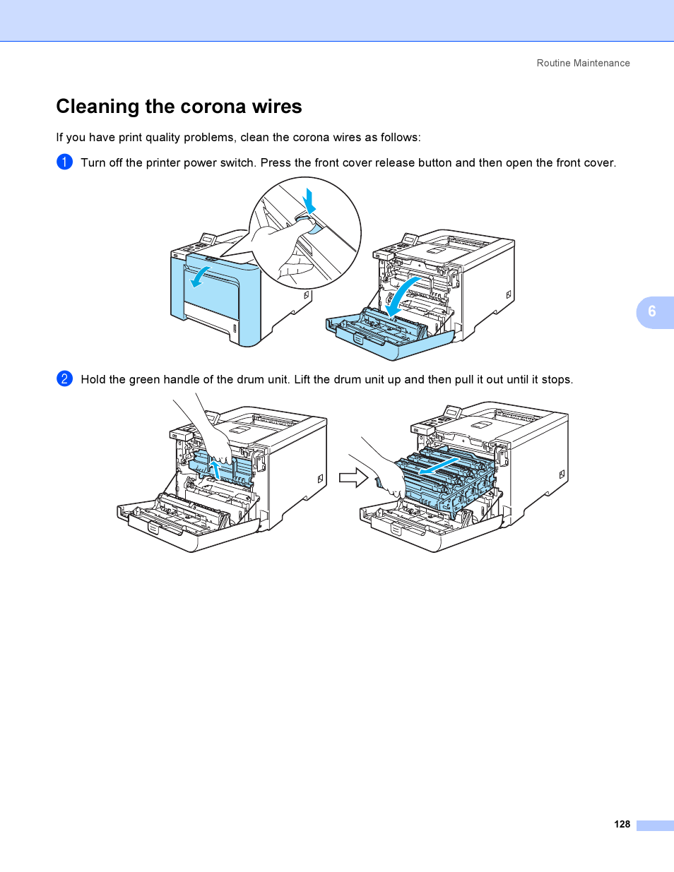Cleaning the corona wires | Brother HL-4040CDN User Manual | Page 137 / 211
