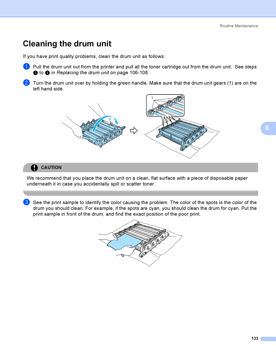 Cleaning the drum unit | Brother HL-4040CDN User Manual | Page 142 / 211