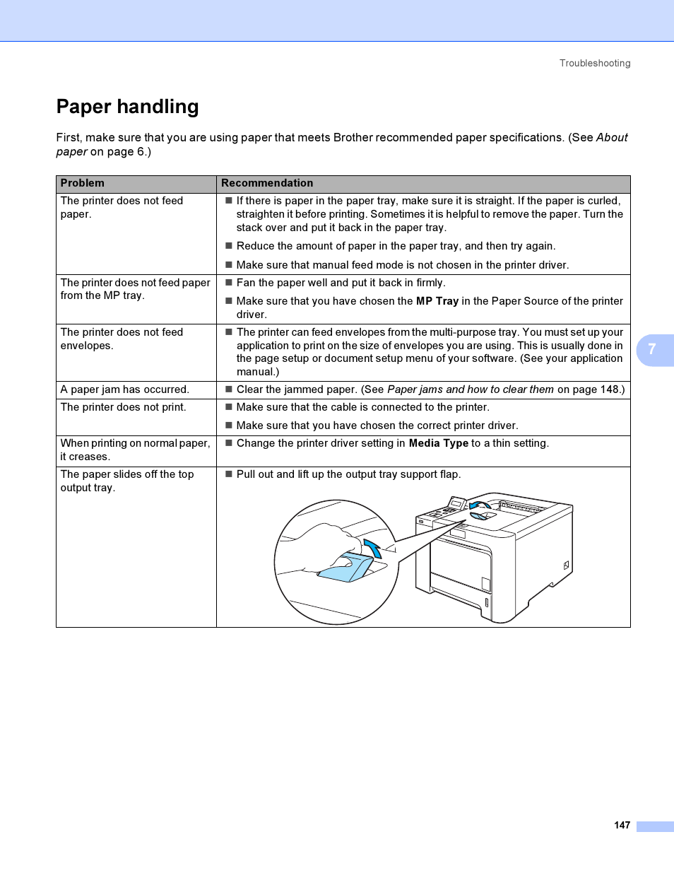 Paper handling | Brother HL-4040CDN User Manual | Page 156 / 211