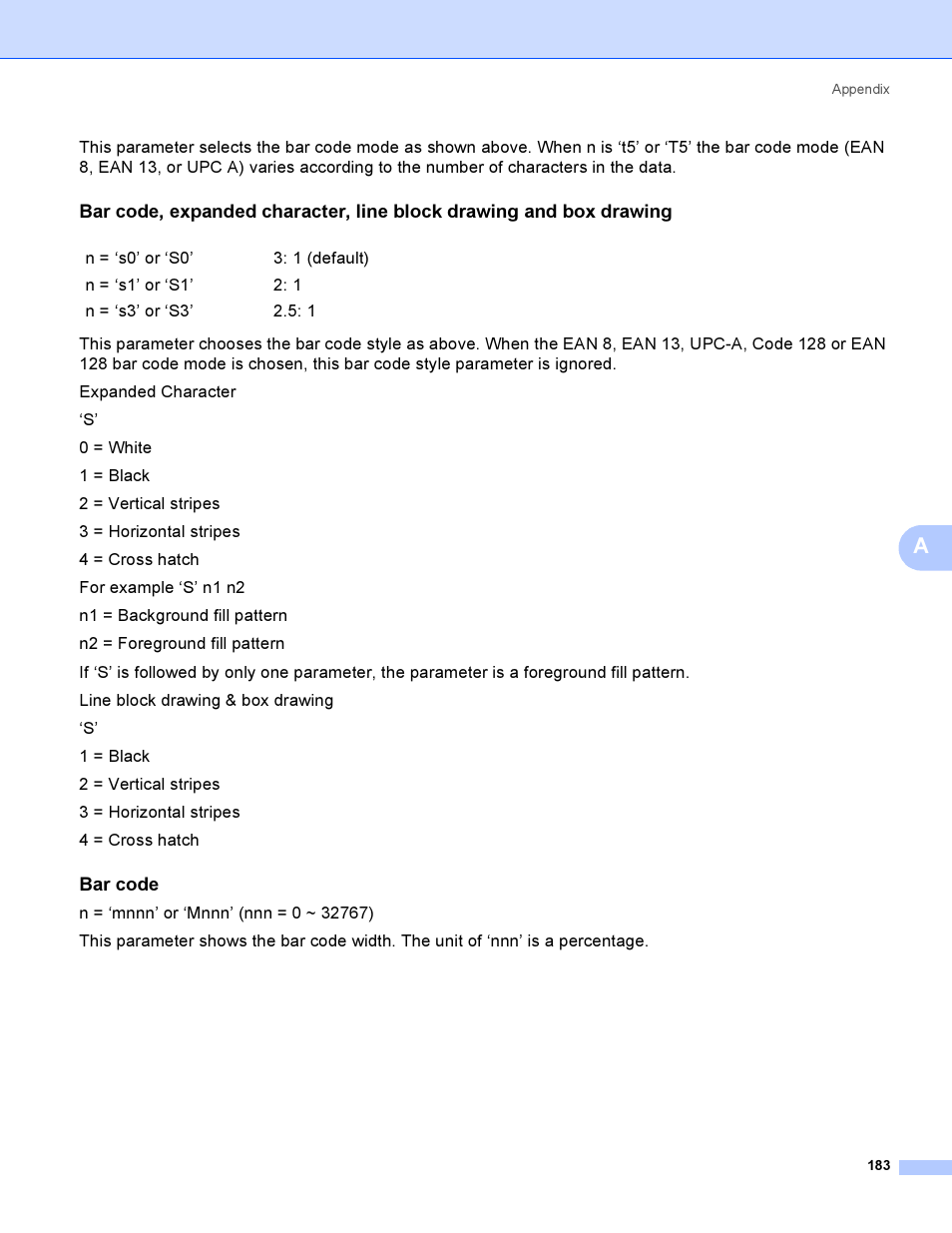Bar code | Brother HL-4040CDN User Manual | Page 192 / 211
