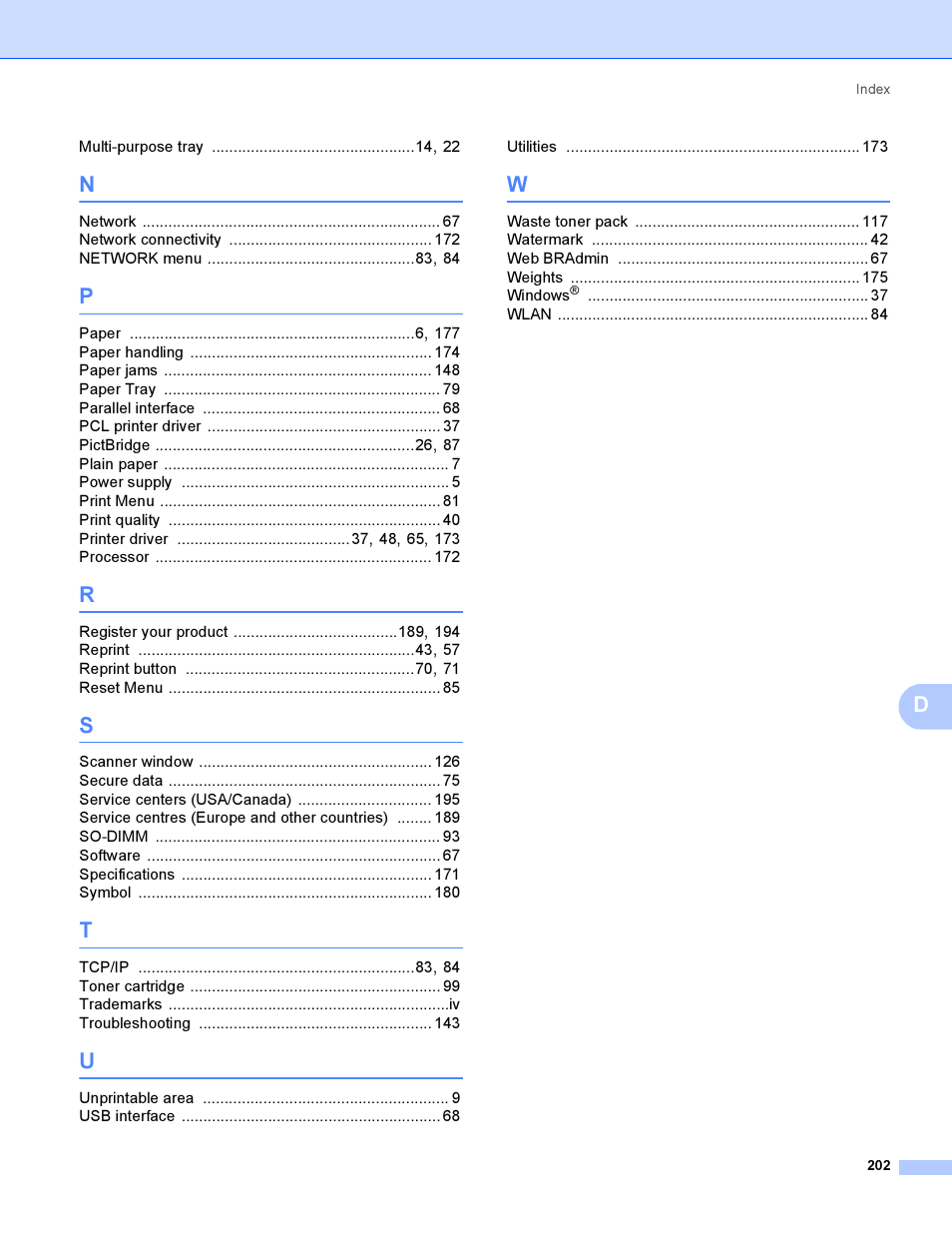 Brother HL-4040CDN User Manual | Page 211 / 211