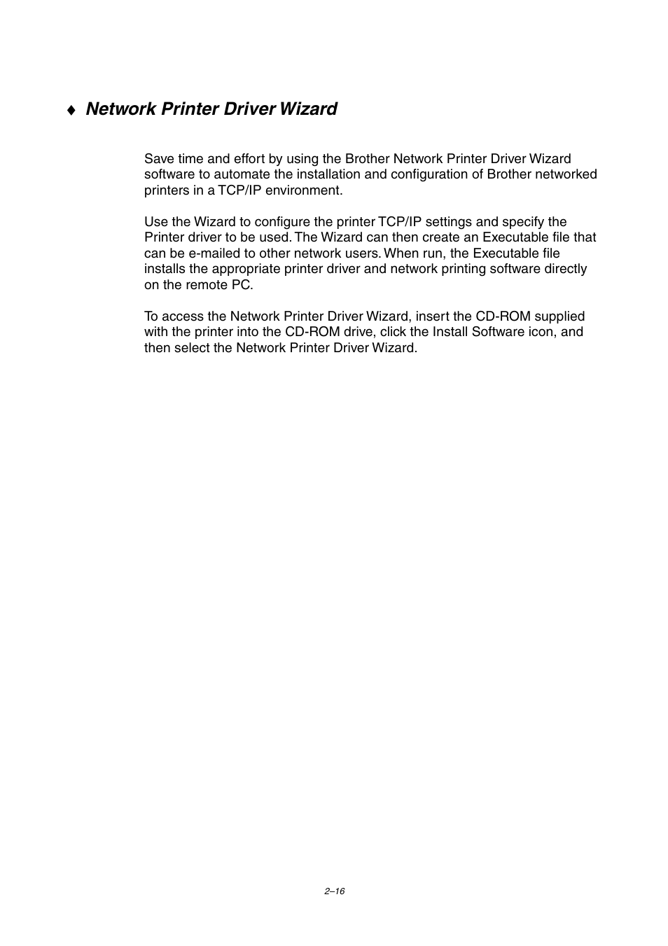 Network printer driver wizard | Brother HL-2460 User Manual | Page 76 / 245