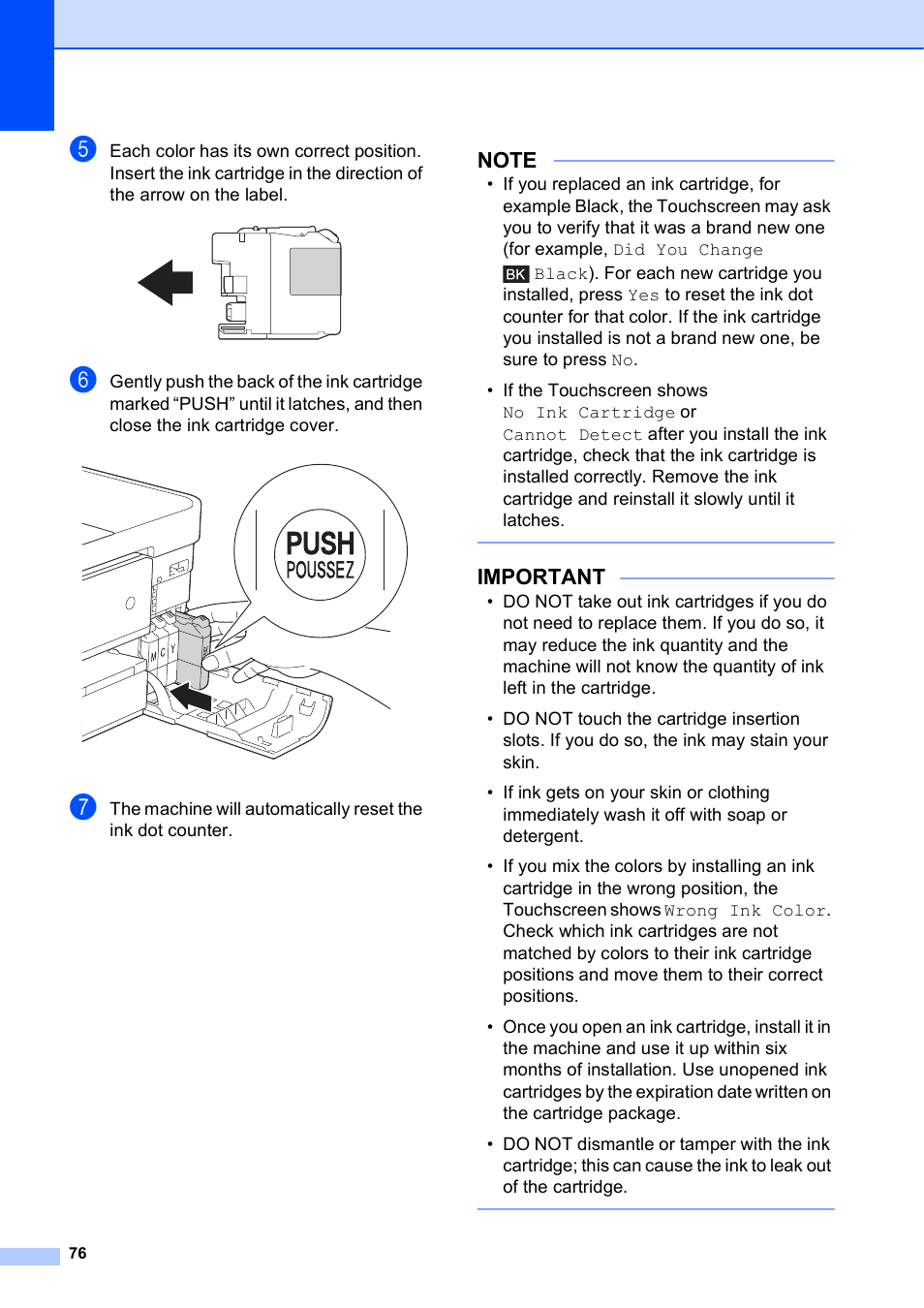 Important | Brother MFC-J4610DW User Manual | Page 90 / 186