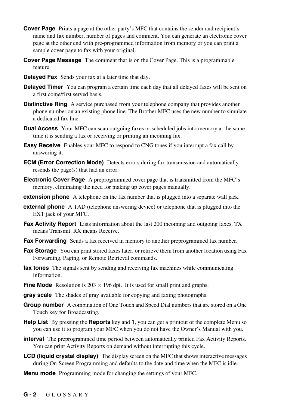 Brother MFC-9800 User Manual | Page 216 / 232