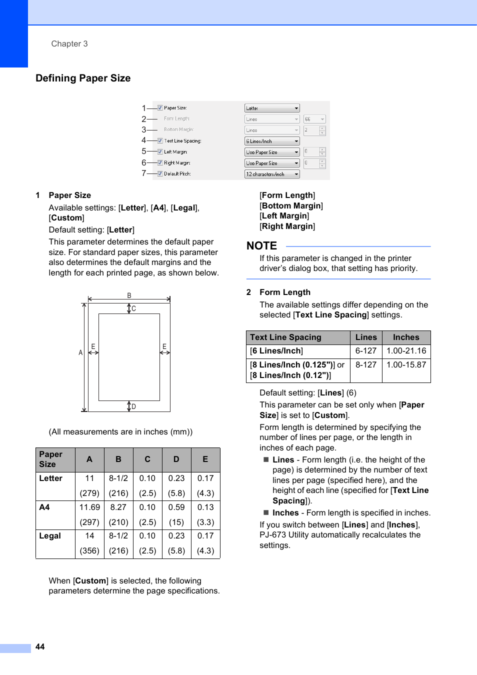 Defining paper size | Brother PocketJet PJ-673 w WLAN User Manual | Page 48 / 75