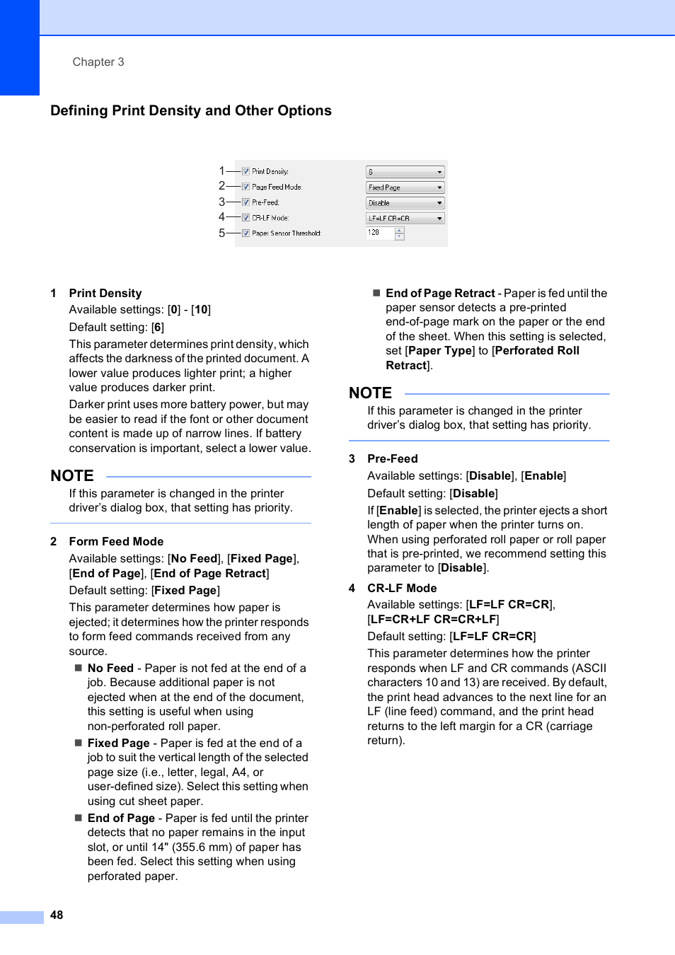 Defining print density and other options | Brother PocketJet PJ-673 w WLAN User Manual | Page 52 / 75