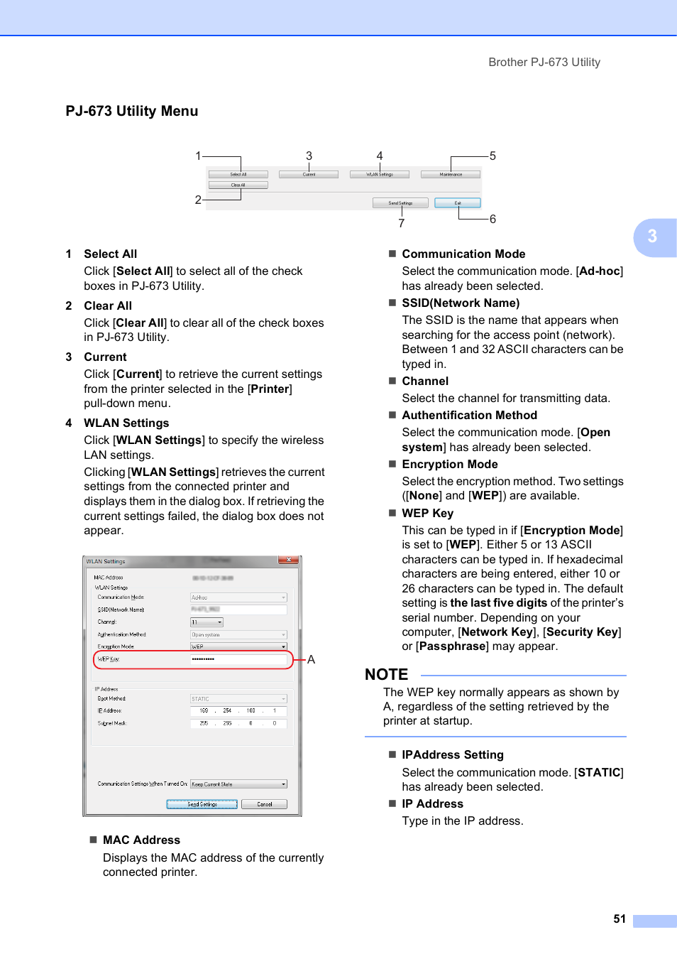 Pj-673 utility menu | Brother PocketJet PJ-673 w WLAN User Manual | Page 55 / 75