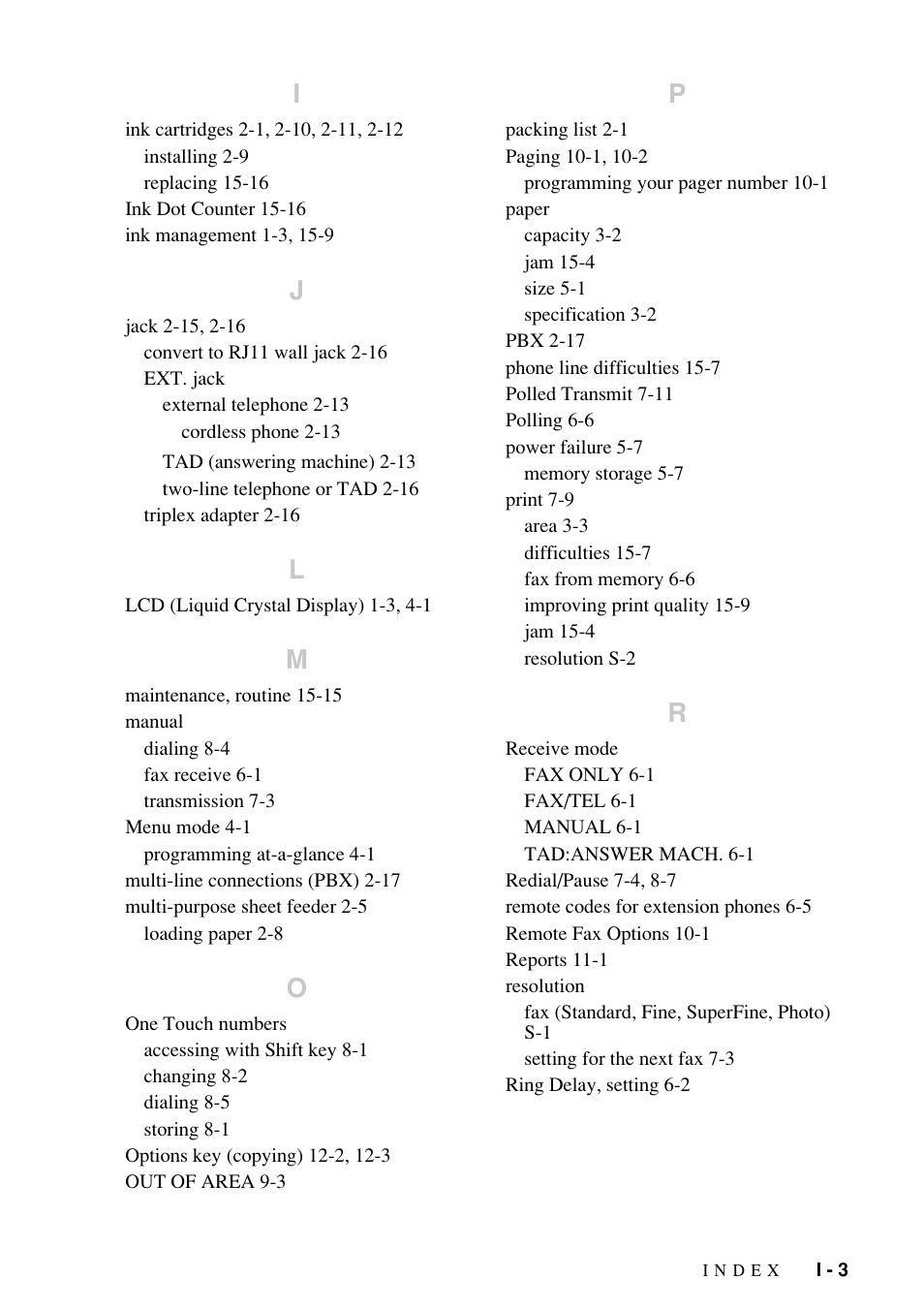 Brother FAX-1800C User Manual | Page 139 / 144