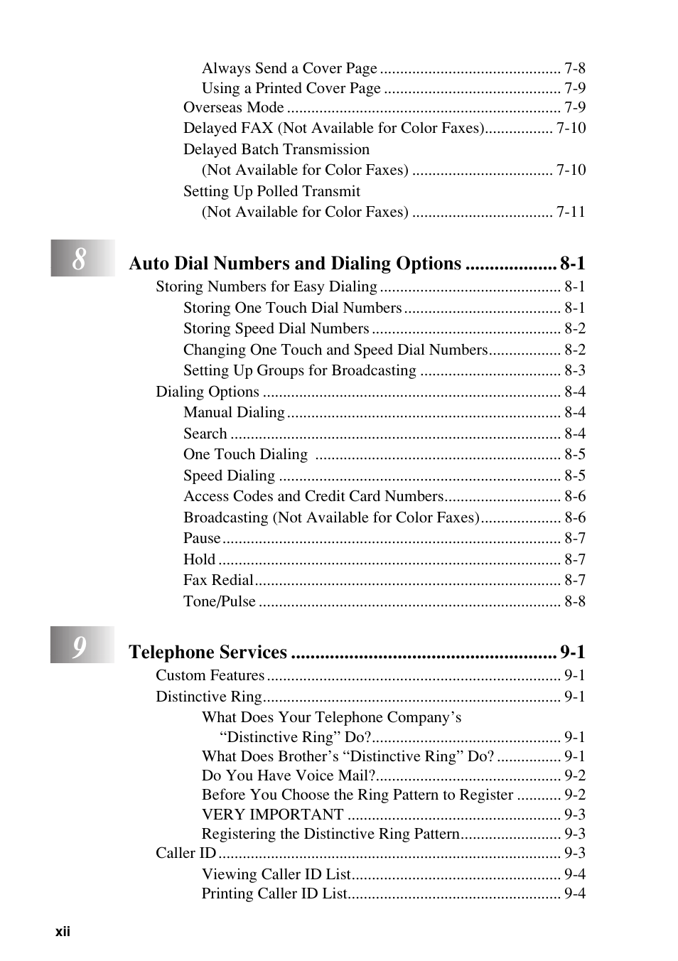 Brother FAX-1800C User Manual | Page 14 / 144