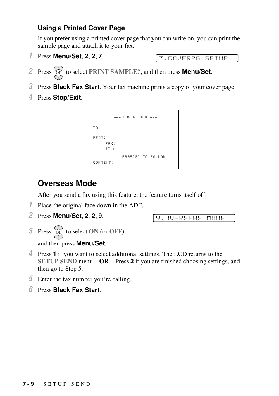 Overseas mode, Overseas mode -9 | Brother FAX-1800C User Manual | Page 76 / 144