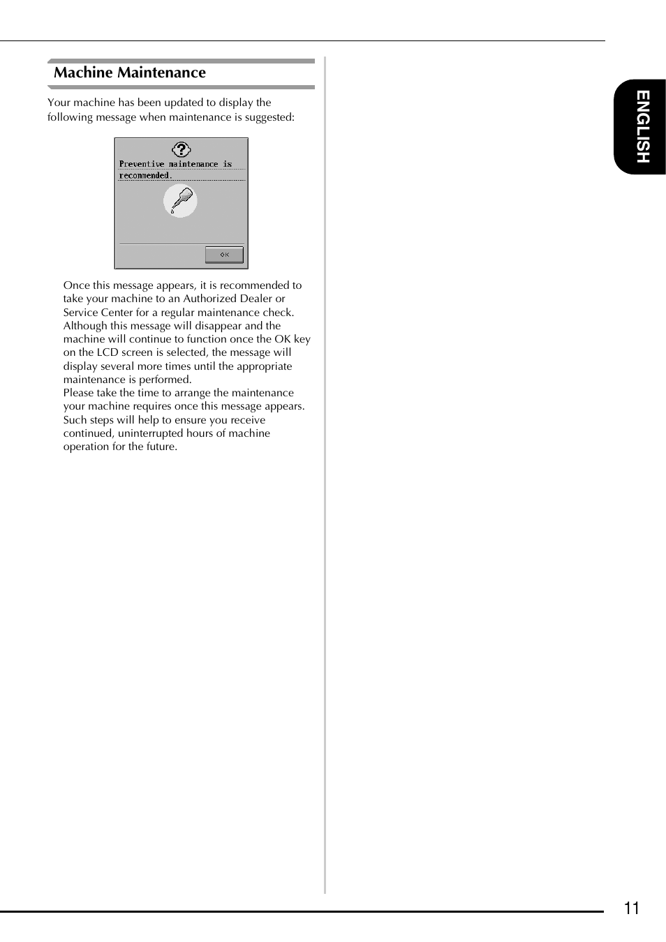Machine maintenance | Brother Innov-is 2800D User Manual | Page 13 / 40
